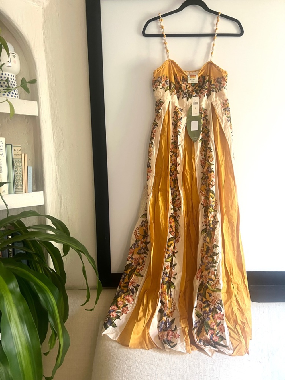 FARM Rio Sand Hilo Stripes Maxi Dress Size Medium NWT - Picture 2 of 16